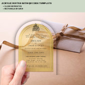 イスラム金ゴールド華美ニカワリマムスリムエレガント アクリル招待状