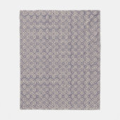 イスラム青の白いモロッコの幾何学模様 フリースブランケット (正面)