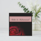 イスラム黒赤バラの結婚式・婚約 招待状 (スタンド正面)