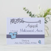 イスラム·アキカの招待-ベビーお祝い 招待状 (スタンド正面)