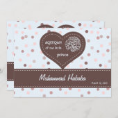 イスラム·アキカベビー発表水玉模様 招待状 (正面/裏面)