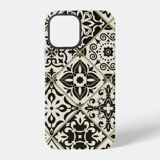 イスラム、アラビア、インドのパッチワークタイル模様 iPhoneケース (裏面)