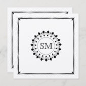 イスラム·イスラム銀華美モ結婚ノグラム 招待状 (正面/裏面)