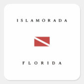 イスラモラダフロリダスキューバダイブ国旗 スクエアシール (正面)