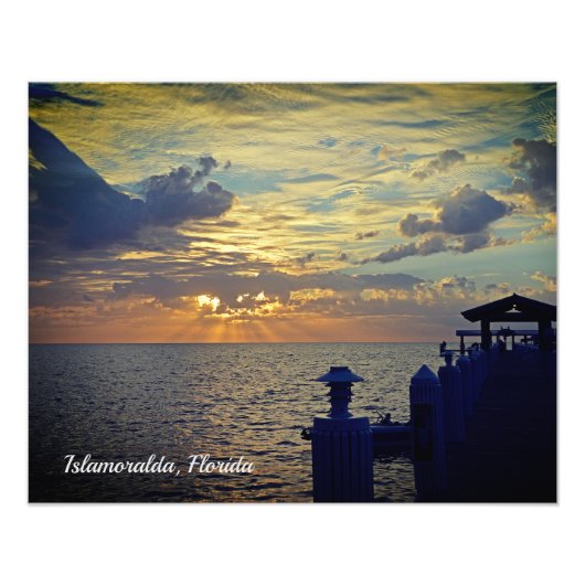 イスラモラルダフロリダオンザシオン波止場サンライズ フォトプリント            (正面)