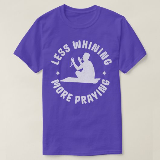 イスラームおもしろいス祈ムスリムの祈より少ないウィーニ Tシャツ (デザイン正面)