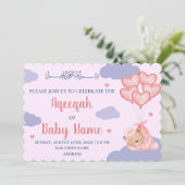 イスラームかわいいピンクの女の子アクエカ招待状カード 招待状 (スタンド正面)