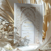 イスラームエレガントアーチ日付の保存招待状 箔招待状