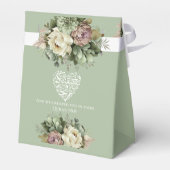 イスラームエレガントグリーンとホワイトフローラ結婚ズ フェイバーボックス (裏面サイド)