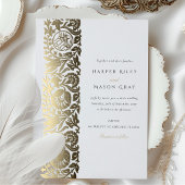 イスラームエレガントフォイルベージュアイボリー結婚ズ 箔招待状