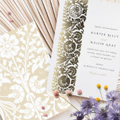 イスラームエレガントフォイルベージュアイボリー結婚ズ 箔招待状