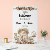 イスラームエレガントフローラブラウン結婚ニッカ徴候 アクリルサイン (ウェディング)