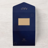 イスラームエレガントマ華美ダラ海軍金ゴールドアラビア オールインワン招待状 (外側)