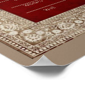 イスラームエレガントレッドと金ゴールドニッカ証明書 ポスター (角)