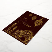 イスラームエレガント装飾モスクランタンラマダン 箔シーズンカード (回転した状態)