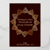 イスラームエレガント装飾モスクランタンラマダン 箔シーズンカード (裏面)