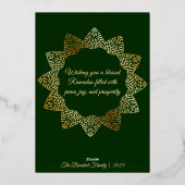 イスラームエレガント装飾モスクランタンラマダン 箔シーズンカード (裏面)