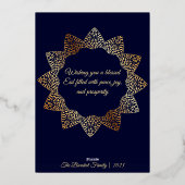 イスラームエレガント装飾モスクランタンEid 箔シーズンカード (裏面)