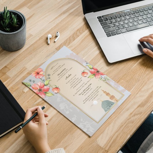 イスラームエレガントAqiqah出生通知カード カード