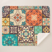 イスラームカラフルパッチワーク:ヴィンテージタイル。 シェルパブランケット (正面(横))