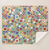 イスラームカラフルモザイクシームレスパターン シェルパブランケット (正面(横))