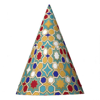イスラームカラフルモザイクシームレスパターン パーティーハット