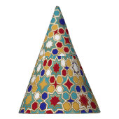 イスラームカラフルモザイクシームレスパターン パーティーハット (右)