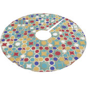 イスラームカラフルモザイクシームレスパターン ブラッシュドポリエステルツリースカート (アングル)