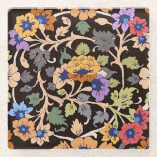 イスラームクラシック:フローラシームレスオーナメント ガラスコースター