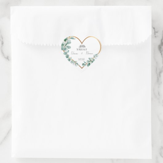 イスラームハート形フローラ結婚式の引き出物シール ハートシール (バッグ)