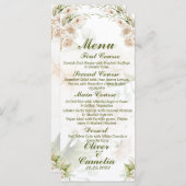 イスラームフローラグリーン結婚&ベージュのメニュー (正面/裏面)