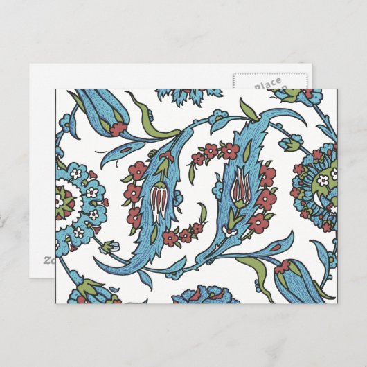 イスラームフローラセラミックタイル#1はがき ポストカード (正面/裏面)