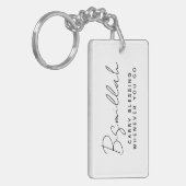 イスラームモダンビスミラやる気を起こさせる引用文ブラック キーホルダー (正面左)