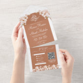 イスラームモダンボホテラコッタフローラニカワリマ オールインワン招待状 (貼ってはがせる)