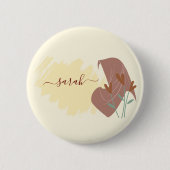 イスラームモダン抽象芸術ミニマルモノグラム名 缶バッジ (正面)