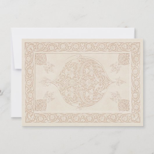 イスラーム伝統的書道結婚式RSVPカード 招待状 (裏面)