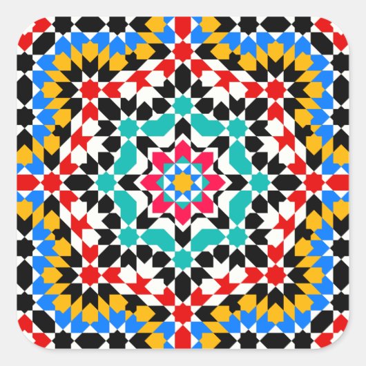 イスラーム幾何学模様シール スクエアシール (正面)