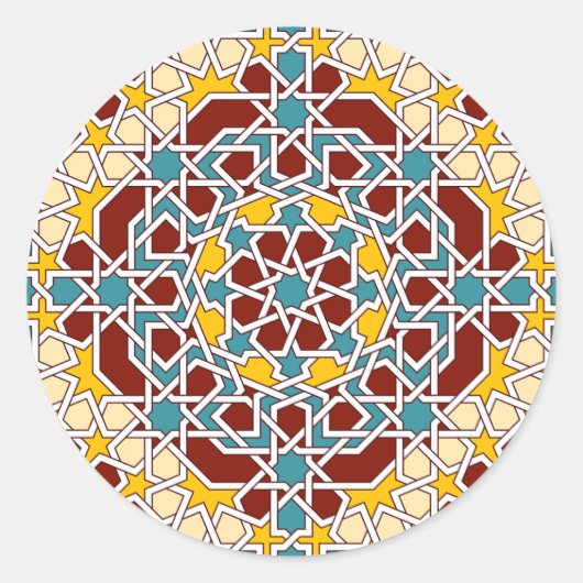 イスラーム幾何学模様シール ラウンドシール (正面)