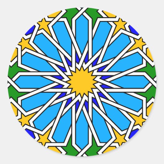 イスラーム幾何学模様シール ラウンドシール (正面)