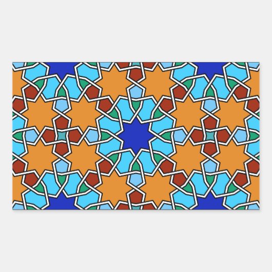 イスラーム幾何学模様シール 長方形シール (正面)