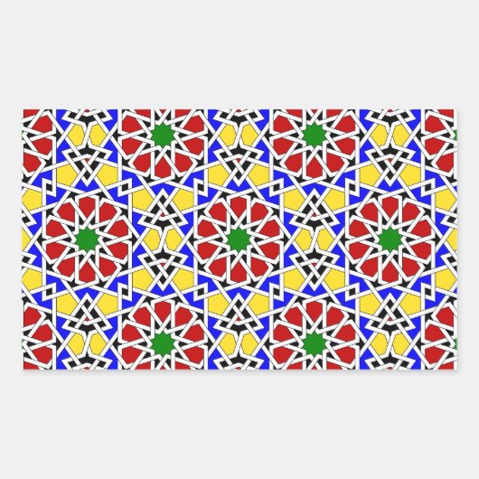 イスラーム幾何学模様シール 長方形シール (正面)