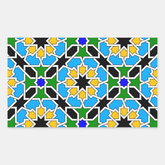 イスラーム幾何学模様シール 長方形シール (正面)