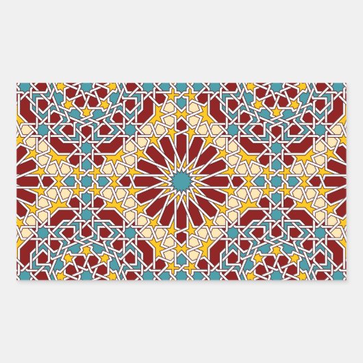 イスラーム幾何学模様シール 長方形シール (正面)