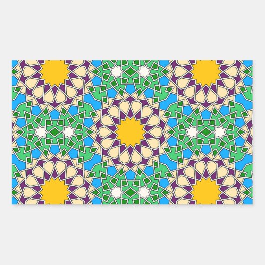 イスラーム幾何学模様シール 長方形シール (正面)