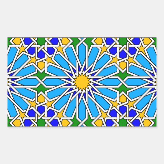 イスラーム幾何学模様シール 長方形シール (正面)