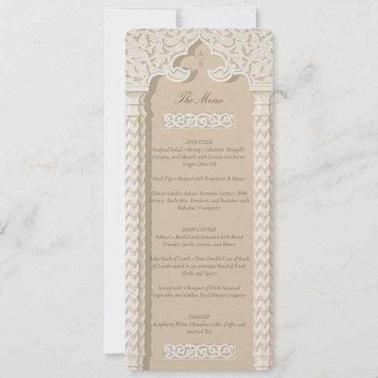 イスラーム幾何結婚のメニューカード 招待状 (正面)