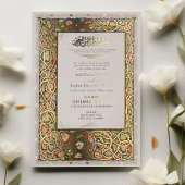 イスラーム照結婚明金ゴールド伝統的 箔招待状