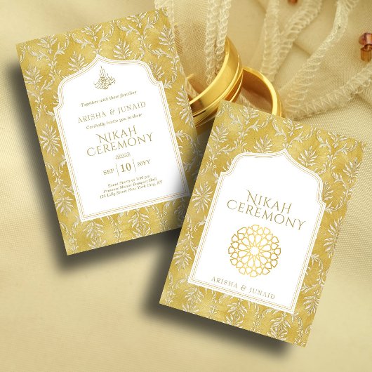 イスラーム王室のゴールデンダマスクムスリムニカ結婚ス 招待状