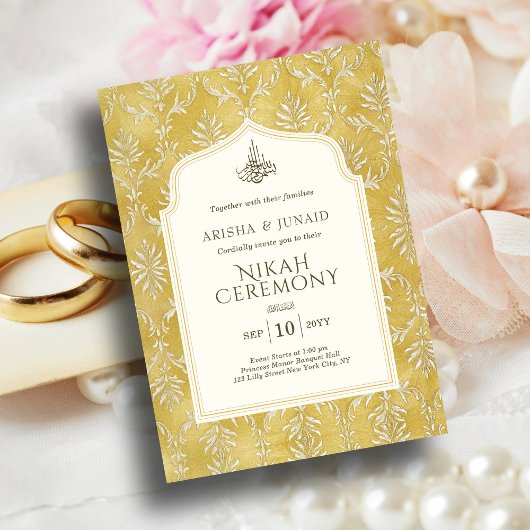 イスラーム王室のゴールデンダマスクムスリムニカ結婚ス 招待状