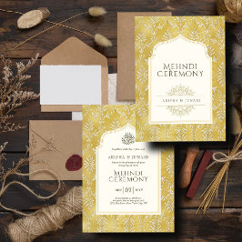 イスラーム王室のゴールデンダマスムスリムメンディ式 招待状